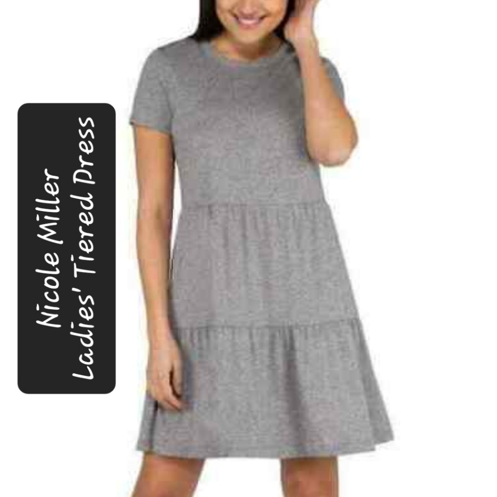 Nicole Miller Ladies' Tiered Dress, Grey